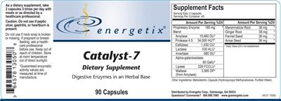 Photo of the Energetix Catalyst-7 label