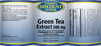 Photo of the Vitamin Discount Center Green Tea Extract 300 mg label