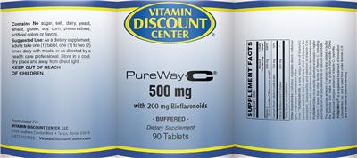 Photo of the Vitamin Discount Center PureWay-C 500 mg label