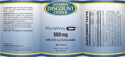 Photo of the Vitamin Discount Center PureWay-C 500 mg label