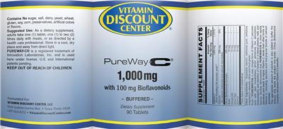 Photo of the Vitamin Discount Center PureWay-C 1,000 mg label