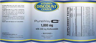 Photo of the Vitamin Discount Center PureWay-C 1,000 mg label