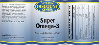 Photo of the Vitamin Discount Center Super Omega-3 label