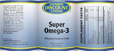 Photo of the Vitamin Discount Center Super Omega-3 label