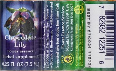 Photo of the Flower Essence Services Chocolate Lily Flower Essence label