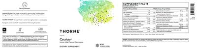 Product label for Catalyte Lemon Lime Flavored Electrolytes