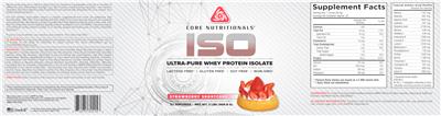 Photo of the Core Nutritionals ISO Strawberry Shortcake label
