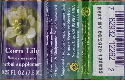 Photo of the Flower Essence Services Corn Lily Flower Essence label