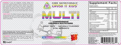 Photo of the Core Nutritionals Crush It Kids Multi label