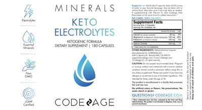 Photo of the Codeage Keto Electrolytes label