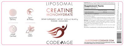 Photo of the Codeage Creatine Monohydrate Powder Unflavored label
