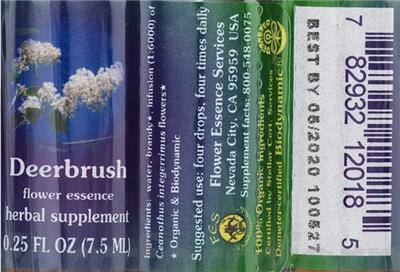 Photo of the Flower Essence Services Deerbrush Flower Essence label