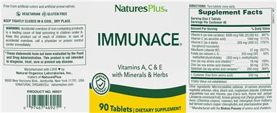 Photo of the NaturesPlus Immunace label