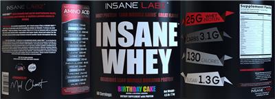 Photo of the Insane Labz Insane Whey Birthday Cake label