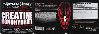 Photo of the The Asylum Cabinet by Insane Labz Creatine Monohydrate Unflavored label