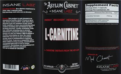 Photo of the The Asylum Cabinet by Insane Labz L-Carnitine label