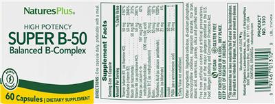 Photo of the NaturesPlus Super B-50 label
