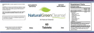 Photo of the Natural Green Cleanse Natural Green Cleanse label