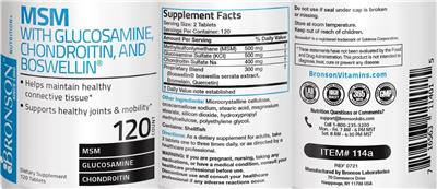 Product label image for MSM with Glucosamine, Chondroitin, and Boswellin
