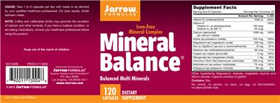 Photo of the Jarrow Formulas Mineral Balance label