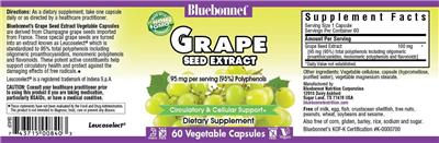 Photo of the Bluebonnet Grape Seed Extract label