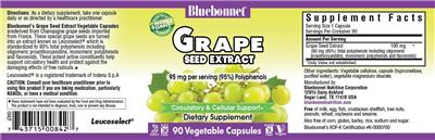 Photo of the Bluebonnet Grape Seed Extract label