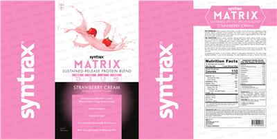 Photo of the Syntrax Matrix Strawberry Cream label