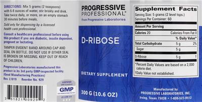 Photo of the Progressive Professional from Progressive Laboratories D-Ribose label