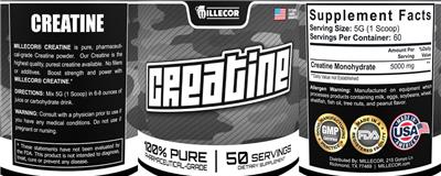 Photo of the Millecor Creatine label