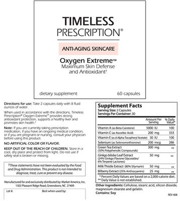Photo of the Timeless Prescription Oxygen Extreme label