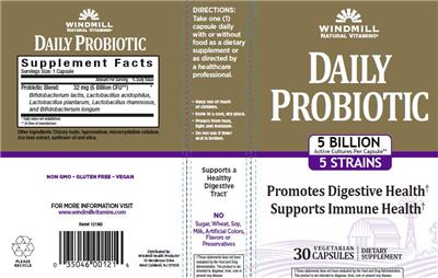 Label of Daily Probiotic