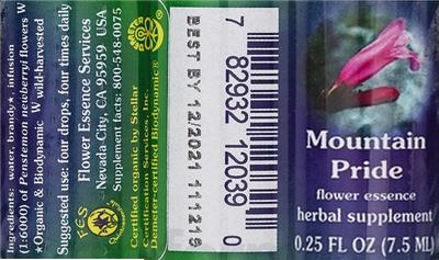 Photo of the Flower Essence Services Mountain Pride Flower Essence label