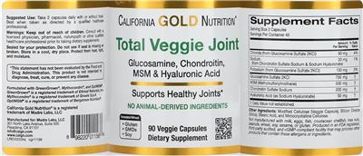Photo of the California Gold Nutrition Total Veggie Joint label