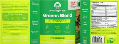 Product label for Greens Blend Superfood The Original