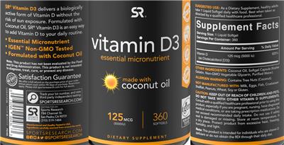 Vitamin D3 125 mcg (5000 IU)