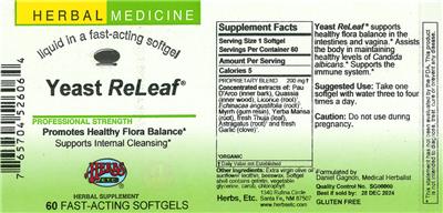 Photo of the Herbs, Etc. Yeast ReLeaf label