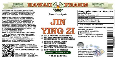 Product label for Jin Ying Zi Alcohol Free