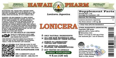 Photo of the Hawaii Pharm Lonicera Alcohol Free label