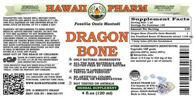 Photo of the Hawaii Pharm Dragon Bone Alcohol Free label