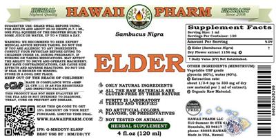 Photo of the Hawaii Pharm Elder Alcohol Free label