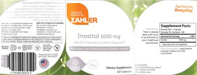Photo of the Advanced Nutrition by Zahler Inositol 1000 mg label