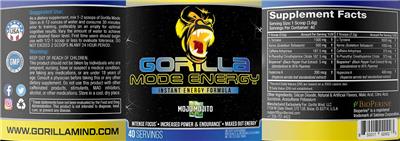 Photo of the Gorilla Mind Gorilla Mode Energy Mojo Mojito label