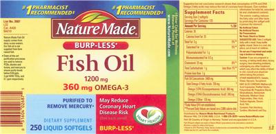 Photo of the Nature Made Fish Oil 1200 mg 360 mg Omega-3 label