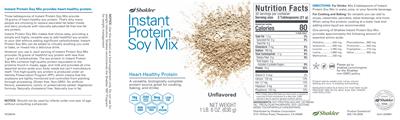 Photo of the Shaklee Instant Protein Soy Mix Unflavored label