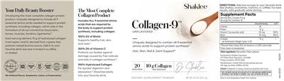 Photo of the Shaklee Collagen-9 Unflavored label