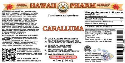 Photo of the Hawaii Pharm Caralluma label