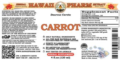 Photo of the Hawaii Pharm Carrot label