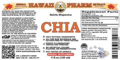 Photo of the Hawaii Pharm Chia label