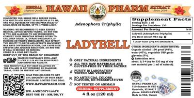 Photo of the Hawaii Pharm Ladybell label