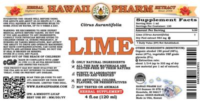 Photo of the Hawaii Pharm Lime label